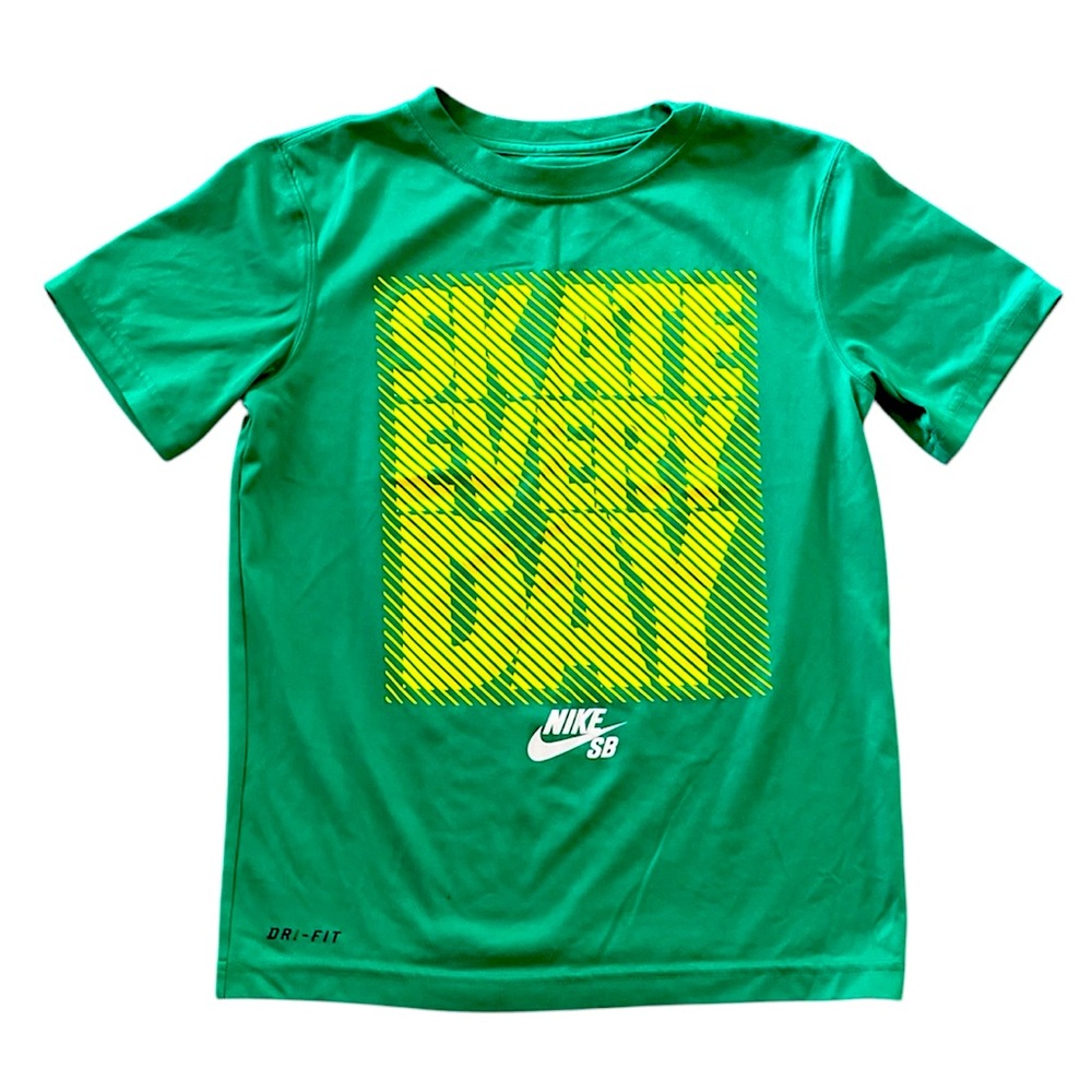 Nike SB kids Dri-fit Green & Yellow skate t-shirt